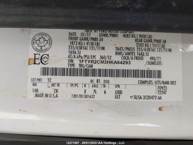 Ford 2017 2017 1FTYR2CM3HKA64293 Image 9