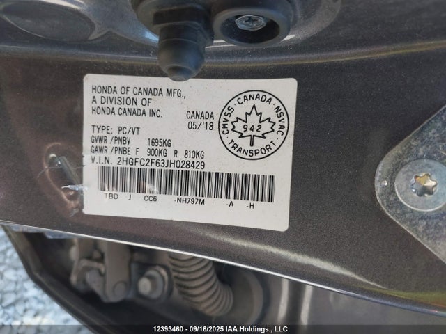 Honda k20c2 2018 2HGFC2F63JH028429 Image 9
