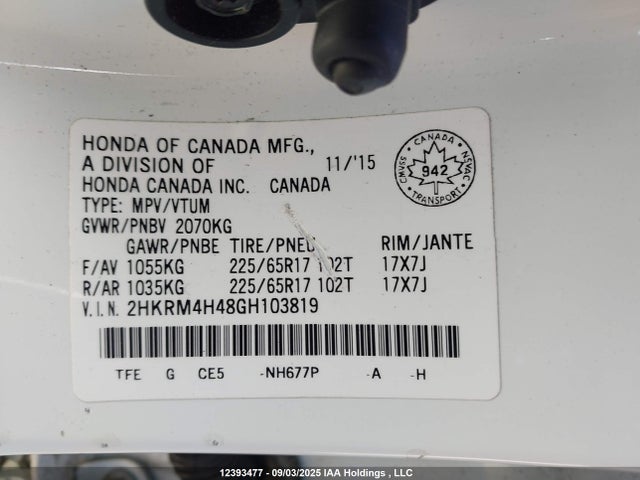 2HKRM4H48GH103819 Honda k24w9