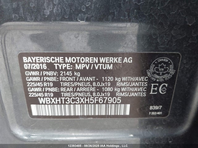 BMW X1 2017 WBXHT3C3XH5F67905 Image 9