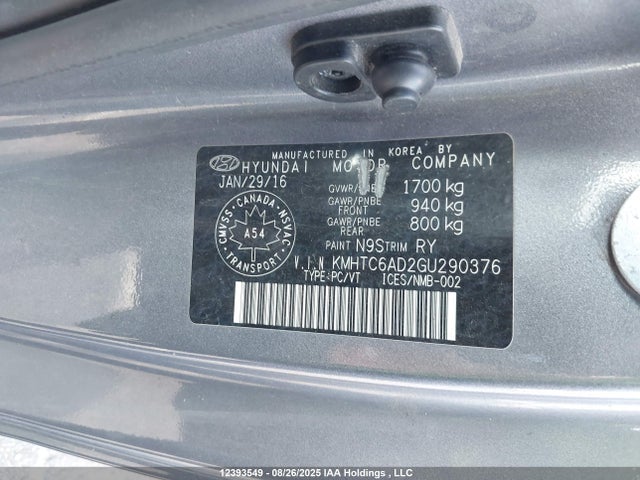 Aukcja sprzedaży 2016 Hyundai Veloster, vin: KMHTC6AD2GU290376, numer aukcji: 12393549