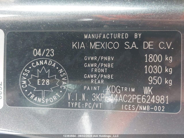 KIA t-gdi gamma 2023 3KPF44AC2PE624981 Image 18