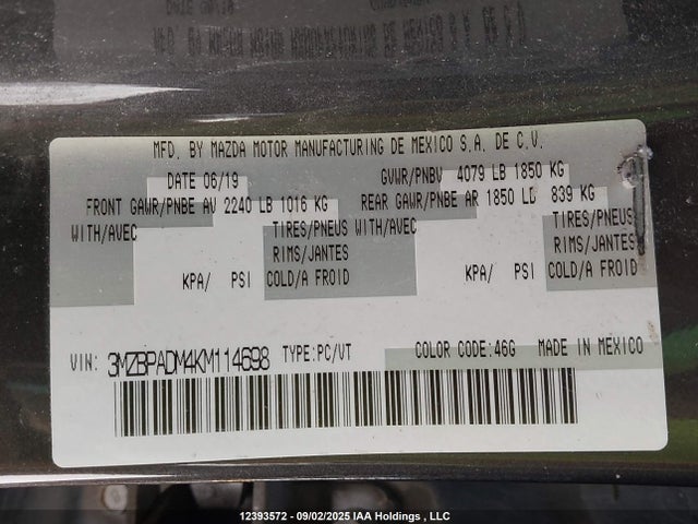 Mazda py cylinder deactivation 2019 3MZBPADM4KM114698 Image 9