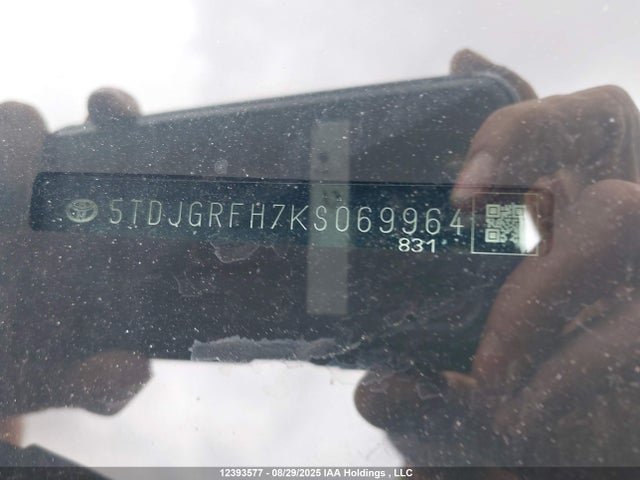 Aukcja sprzedaży 2019 Toyota Highlander Hybrid/xle, vin: 5TDJGRFH7KS069964, numer aukcji: 12393577