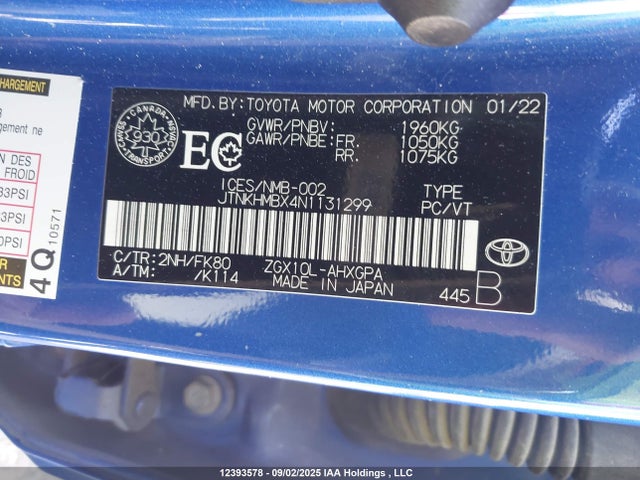JTNKHMBX4N1131299 Toyota 3zr-fae