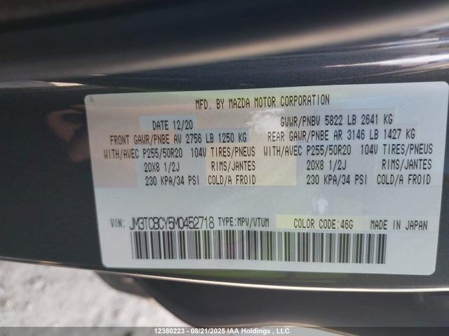 Mazda py turbo 2021 JM3TCBCY5M0452718 Image 9