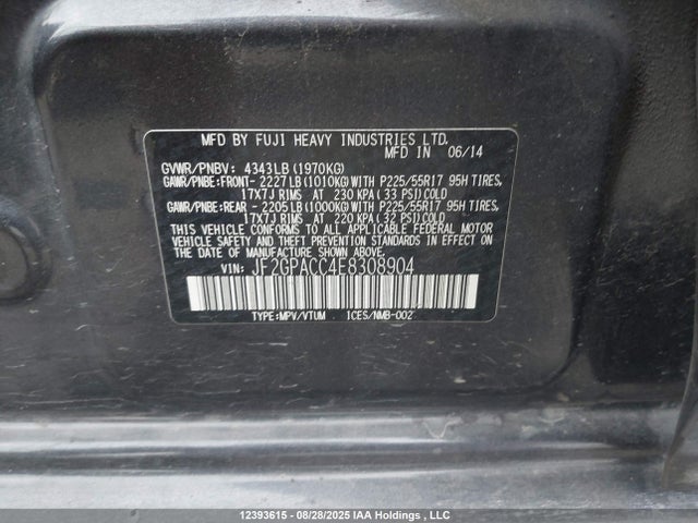 JF2GPACC4E8308904 Subaru 2.0l na