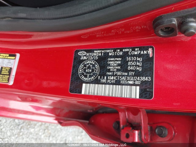 KMHCT5AEXGU243843 Hyundai dohc gdi gamma