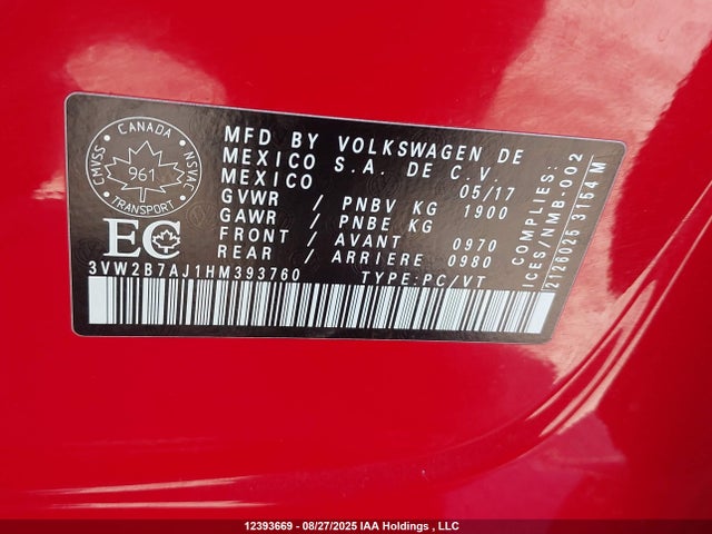 Volkswagen 1.4 tsi 2017 3VW2B7AJ1HM393760 Image 18