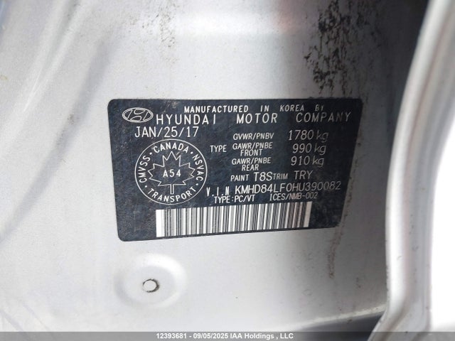KMHD84LF0HU390082 Hyundai 2017