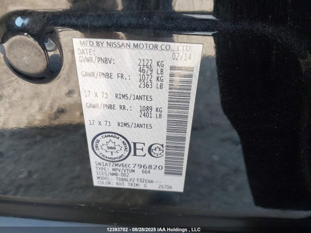 Nissan 2014 2014 5N1AT2MV6EC796820 Image 19