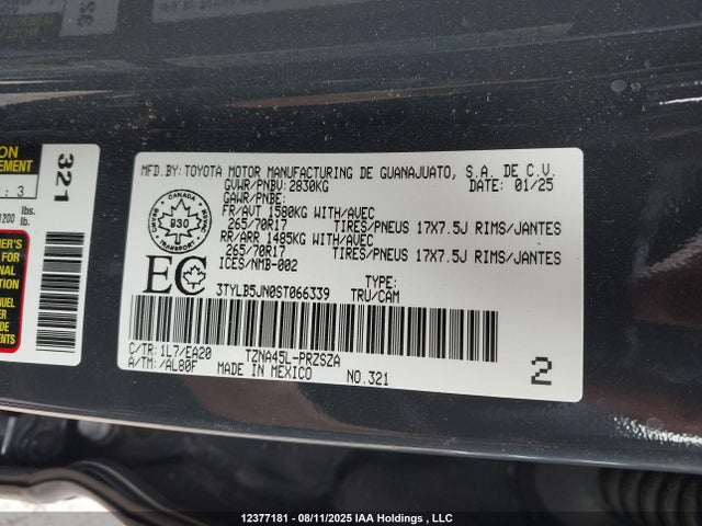 Toyota t24a-fts 2025 3TYLB5JN0ST066339 Image 9
