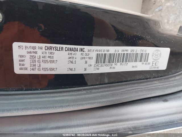 2C4RC1BG1FR503730 Chrysler Town &amp; Country