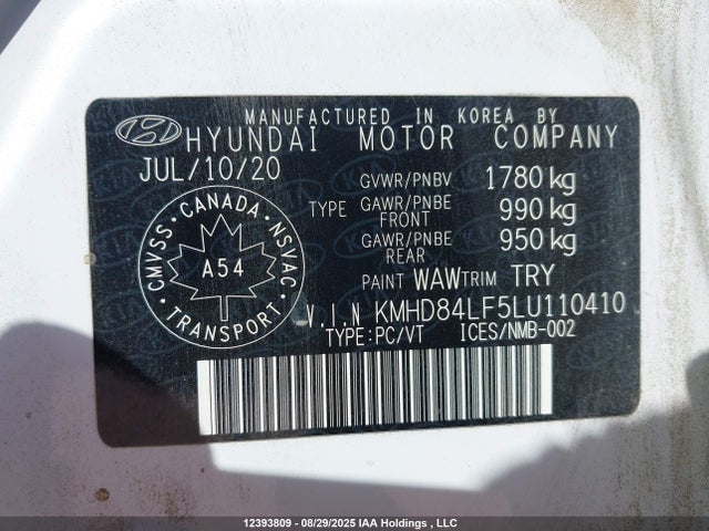 KMHD84LF5LU110410 Hyundai mpi nu