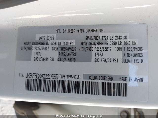JM3KFBCMXK0667959 Mazda py cylinder deactivation