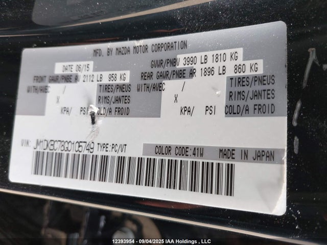 JM1DKBC78G0105749 Mazda pe