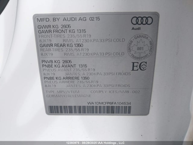 Audi 3.0t 2015 WA1DMCFP6FA104534 Image 19