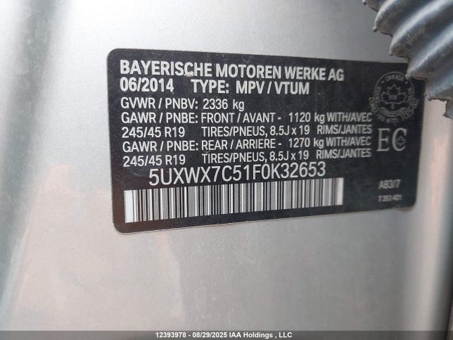 5UXWX7C51F0K32653 BMW X3