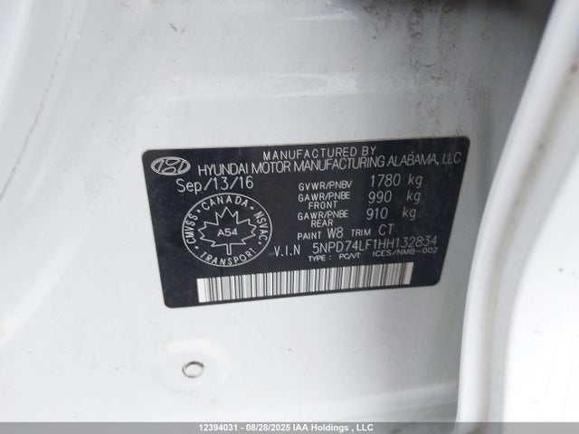 Hyundai Elantra 2017 5NPD74LF1HH132834 Image 9