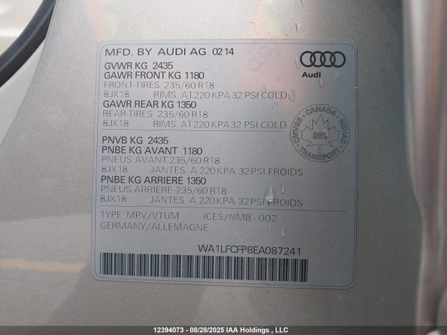 WA1LFCFP8EA087241 Audi 2.0t