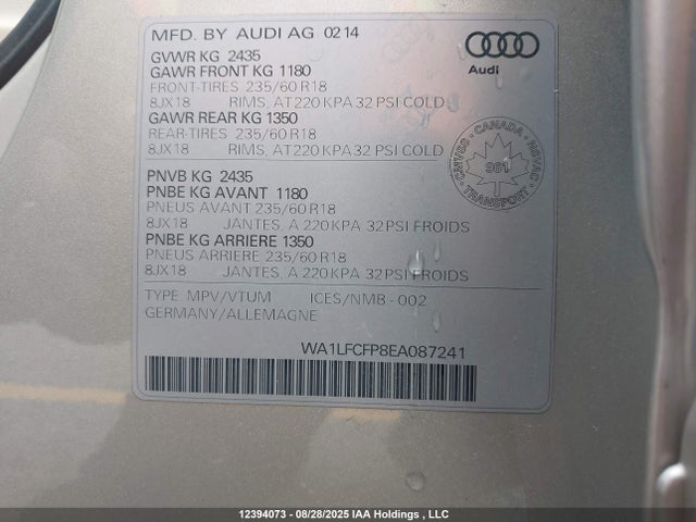 WA1LFCFP8EA087241 Audi 2.0t
