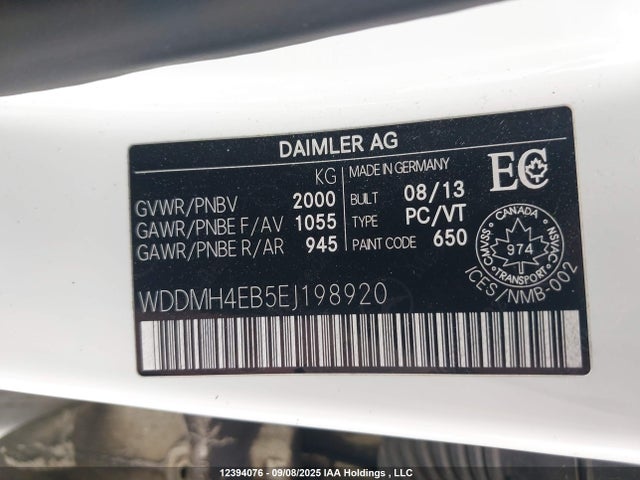 WDDMH4EB5EJ198920 Mercedes-Benz B-Class
