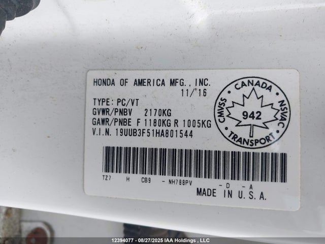 19UUB3F51HA801544 Acura j35y6