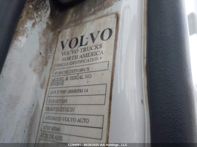 4V4NC9EGXFN189179 Volvo d13