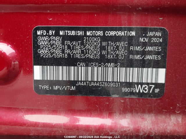 Mitsubishi tc/ic mivec 2025 JA4ATUAA4SZ609031 Image 19