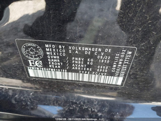 3VWFM7BU4PM010199 Volkswagen tsi
