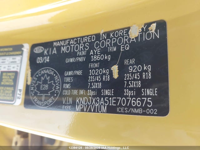 KIA dohc gdi nu 2014 KNDJX3A51E7076675 Image 19