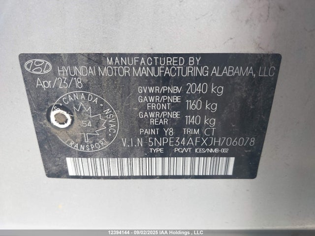 5NPE34AFXJH706078 Hyundai Sonata Sport/limited/sel