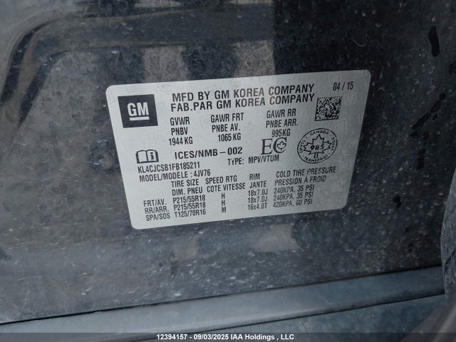 Buick luv 2015 KL4CJCSB1FB185211 Image 9
