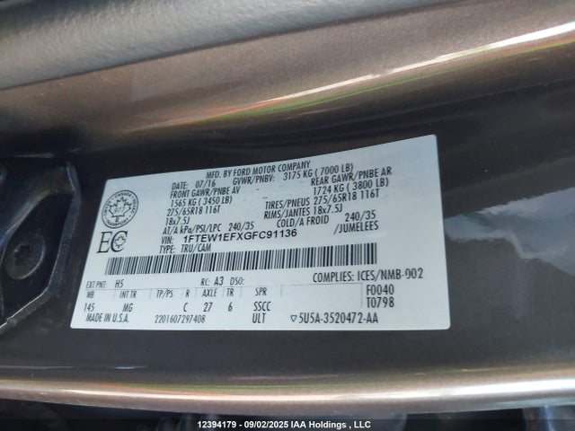 Ford 2016 2016 1FTEW1EFXGFC91136 Image 18