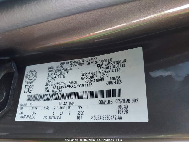 Ford 2016 2016 1FTEW1EFXGFC91136 Image 9