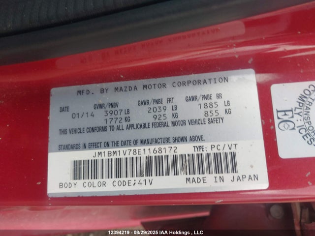 JM1BM1V78E1168172 Mazda pe