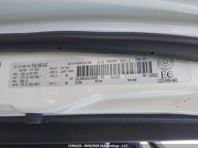 3C6JR6DGXGG183425 RAM 1500