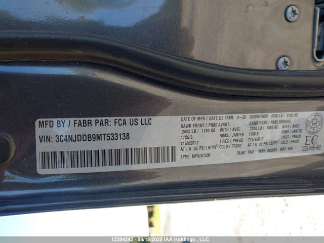 Jeep Compass 2021 3C4NJDDB9MT533138 Image 9