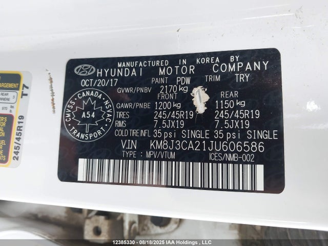 KM8J3CA21JU606586 Hyundai t-gdi gamma