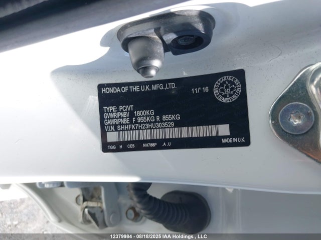 Honda l15ba 2017 SHHFK7H23HU303529 Image 9
