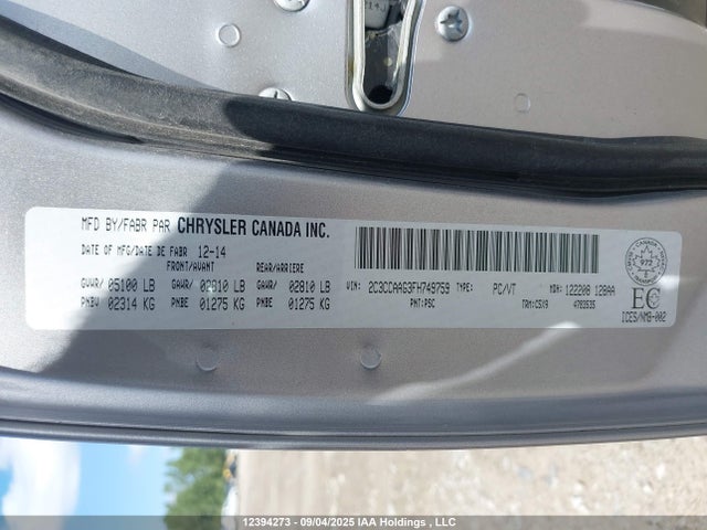 2C3CCAAG3FH749759 Chrysler 300