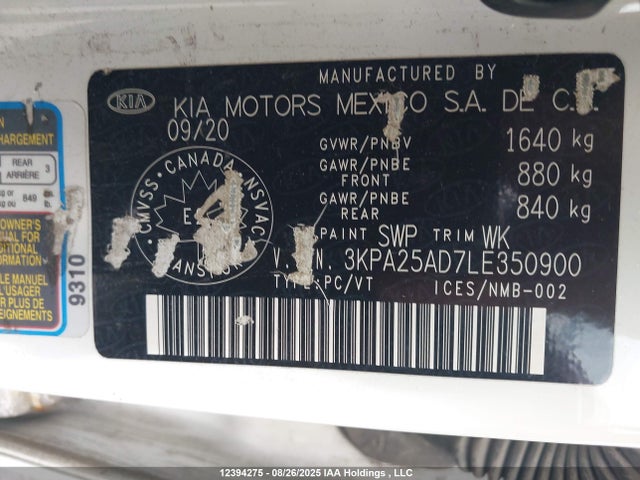 3KPA25AD7LE350900 KIA gammaii 1.6mpi+cvt
