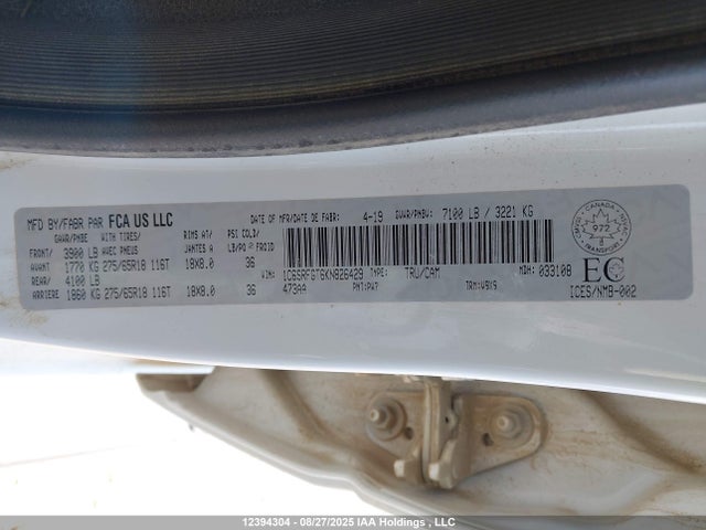RAM 1500 2019 1C6SRFGT6KN826429 Image 9