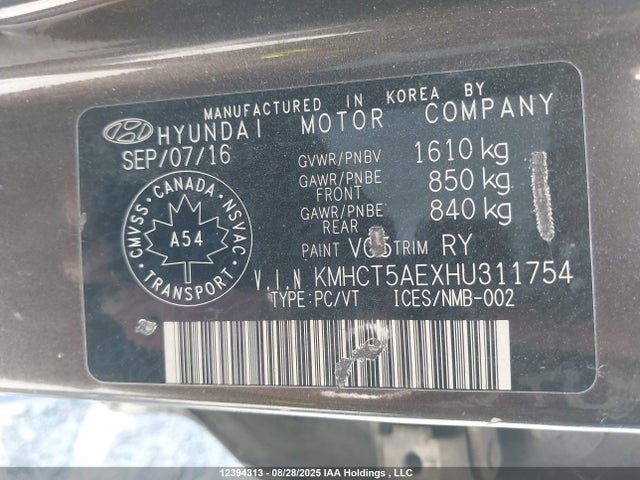 Hyundai Accent 2017 KMHCT5AEXHU311754 Image 9