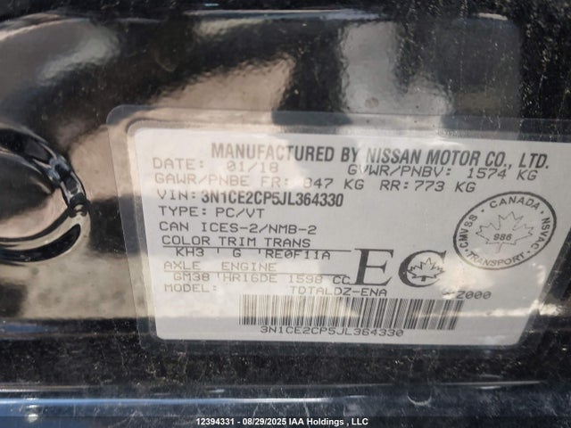 Nissan VERSA NOTE 2018 3N1CE2CP5JL364330 Image 9