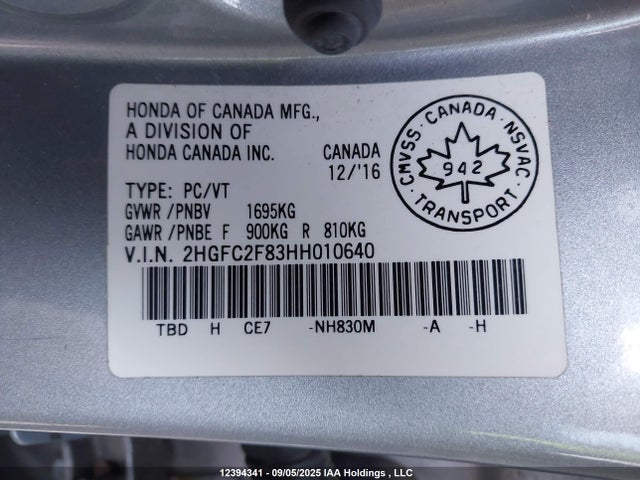 Honda k20c2 2017 2HGFC2F83HH010640 Image 9