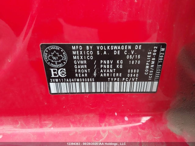 3VW117AU4FM090865 Volkswagen 1.8t