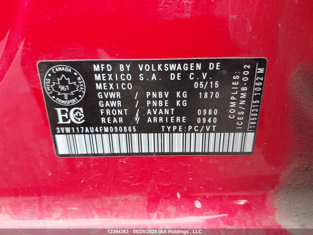 3VW117AU4FM090865 Volkswagen 1.8t