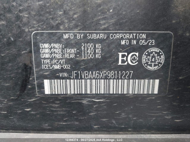 Subaru dib 2023 JF1VBAA6XP9811227 Image 9
