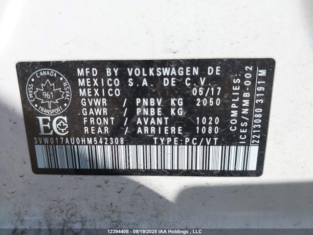 3VW017AU0HM542308 Volkswagen 1.8 tsi